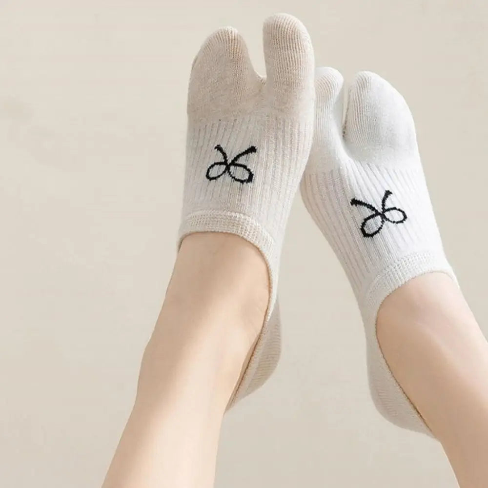 3 Pairs Low Cut Bow Tabis
