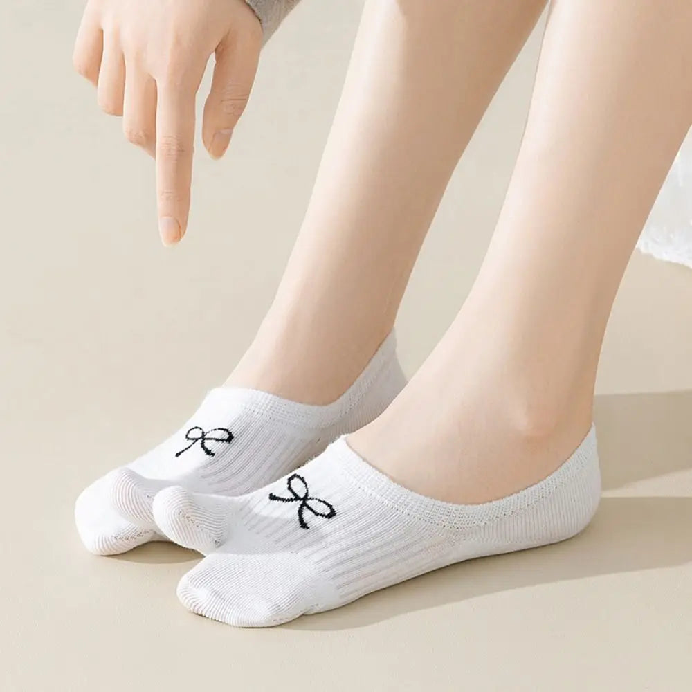 3 Pairs Low Cut Bow Tabis